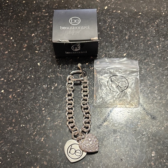 beauticontrol Jewelry - BeautiControl Bracelet rhinestone Heart charm Bracelet New In Box